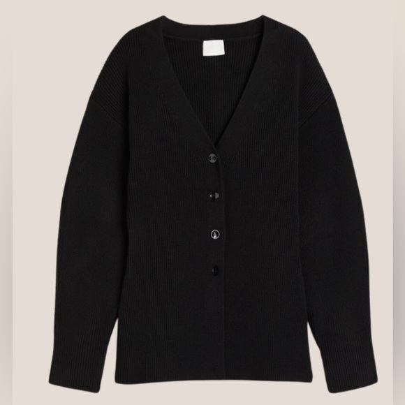 H&M fit and flare black knit cardigan - Picture 1 of 3